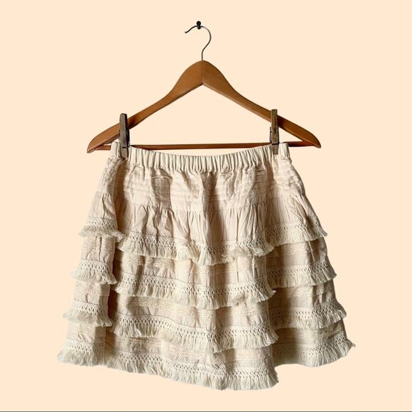 Joh Cream Fringe Skirt Size Small - Picture 1 of 6
